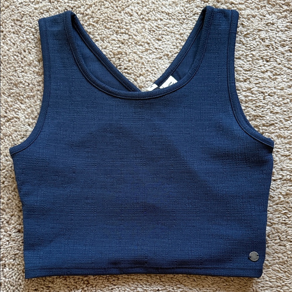 Navy Blue Roxy Crop Top